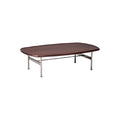 **Table basse ovale en bois avec pieds en métal**