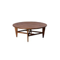 **Table basse ronde en bois massif avec pieds en équerre**